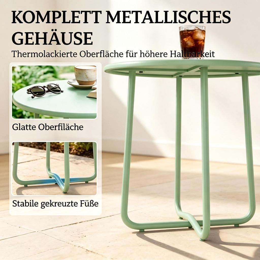 Kaffeetisch für den Außenbereich, X-Fuß für Wohnzimmerterrasse