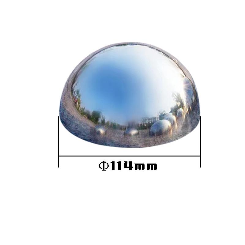 1.5" Thick 304 Stainless Steel Half-Round Mirror Hemisphere Tube Plug Spherical Cap