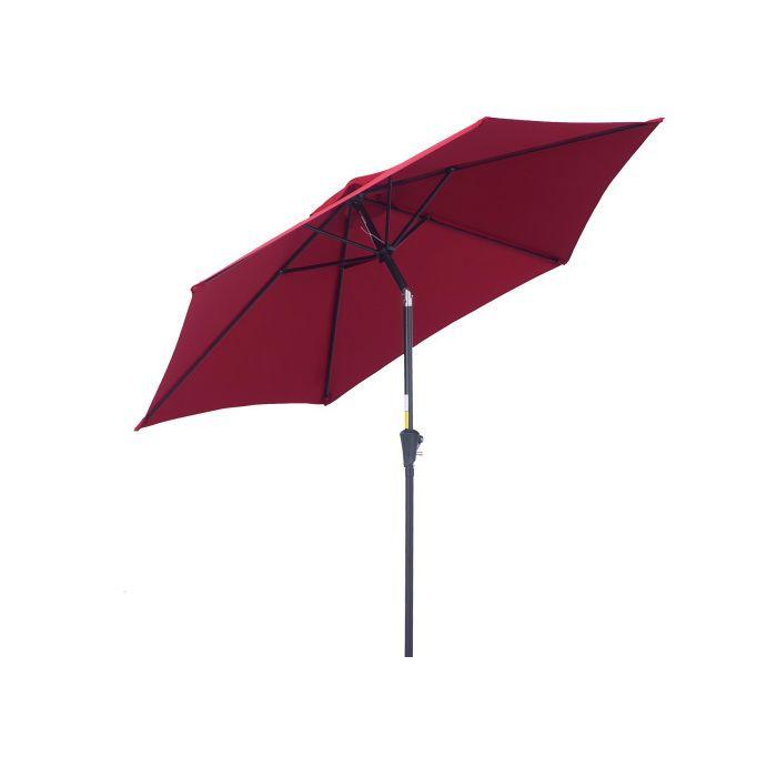 Parasol de marché - MUVOE - Ø 2,6 m - Aluminium - Polyester 180 g/m² - Résistant aux intempéries