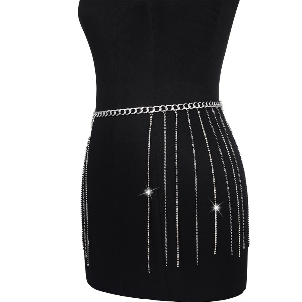 Metal Waist Chain Belt Crystal Body Chain Jewelry For Women Nightclub Belly Decoration Bodychain Sexy Accessories
