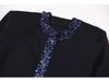 2025 Spring/Autumn Women's Beaded Knit Cardigan – Long Sleeve, Round Neck, Fashionable Design