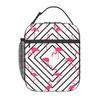 Black Striped And Cartoon Flamingo Insulated Lunch Bag for Office Cooler Thermal Food Box Tote Leakproof Lunch Boxes Container