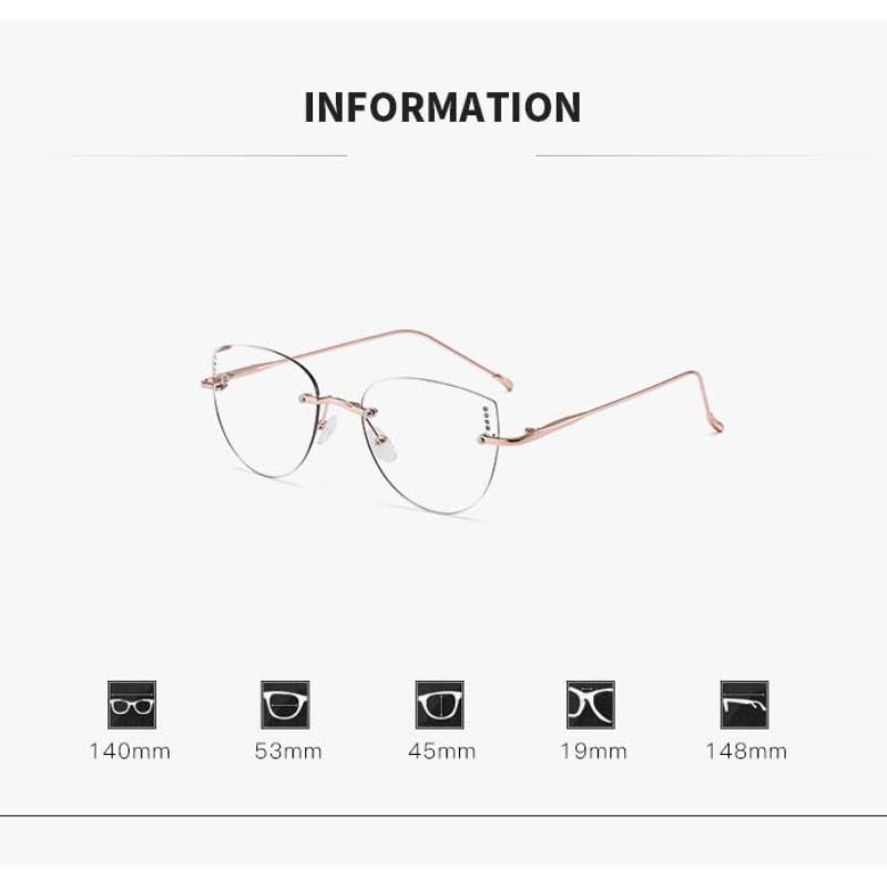 New Fashionable Hd Frameless Women'S Myopia Glasses Ultra Light Elliptical Frame Luxury High Quality Women'S Glasses