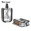 WEST BIKING Bike Pedals Anti-slip Aluminum Alloy Ultralight Cycling Pedals 14mm Thread Diameter Mountain Road Bicycle Pedal 6