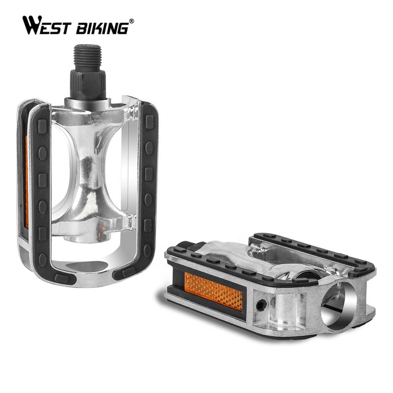 WEST BIKING Bike Pedals Anti-slip Aluminum Alloy Ultralight Cycling Pedals 14mm Thread Diameter Mountain Road Bicycle Pedal 6