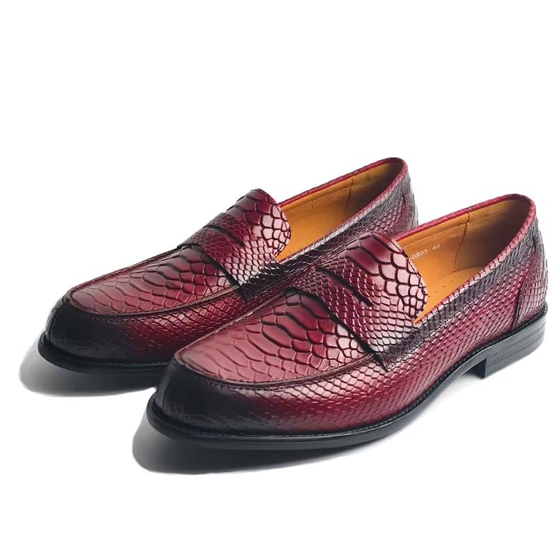 Fashion Premium Men's Snake Print Penny Loafers Handcrafted Genuine Leather Slip-On Driving Shoes Business Casual & Formal Footwear