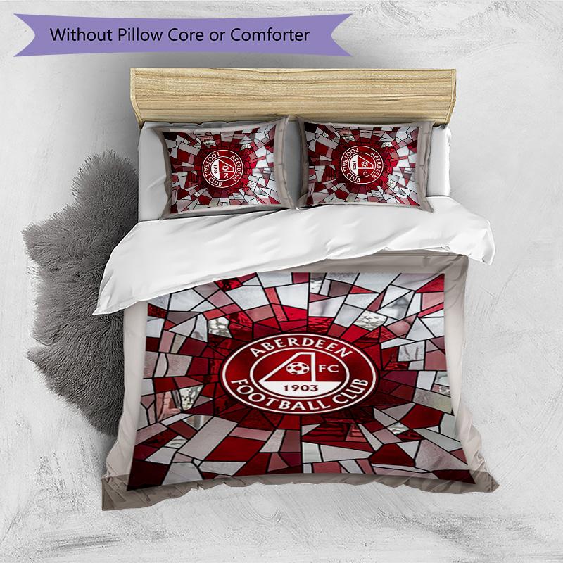 Set Biancheria da Letto Stampato Aberdeen FC 3 Pezzi Copripiumino Traspirante con Federe Biancheria da Letto Decorativa per Camera da Letto Casa