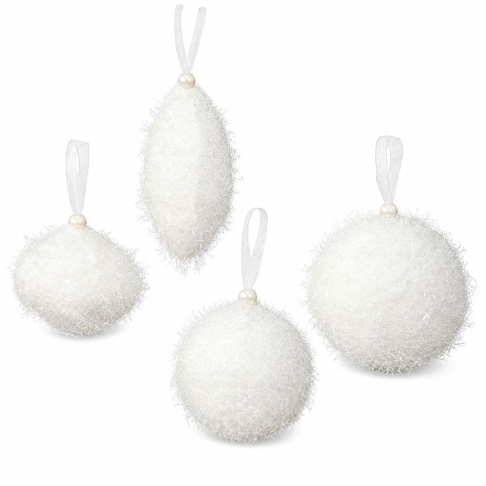 White Christmas Tree Ornament Plush Texture Christmas Hanging Ornament Plush Christmas Ornament