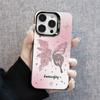 Apple 15 Pro Max Colorful Silver Phone Case (14/13/12), Creative Trendy Style, Cute Butterfly Rose Colorful Silver