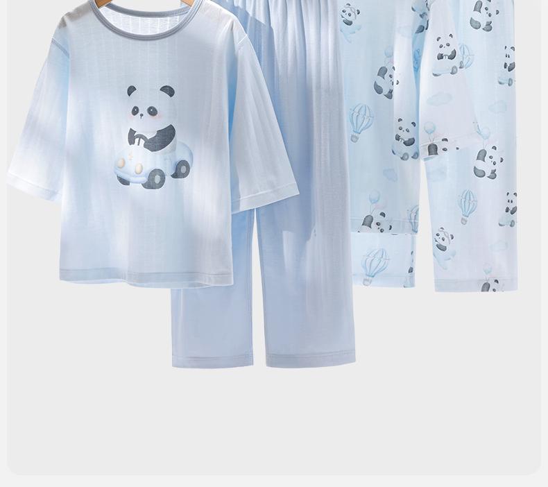 Children's Cotton Pajama Set - Spring/Summer Boys' Breathable Home Clothes