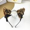 Leopard Cats Ears Headband with Bells Collar Set Cats Costumes Accessories for Women Halloween Cosplay Party Costumes