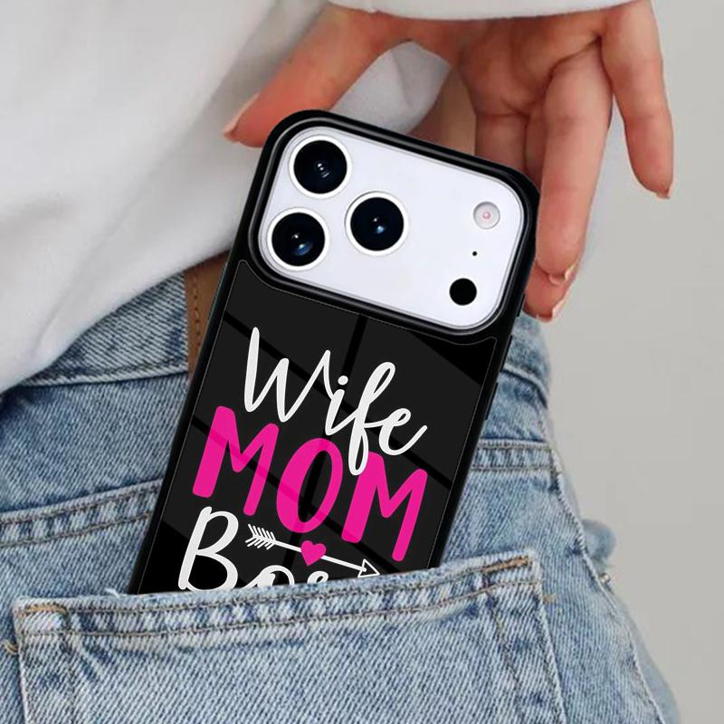 Wife Mom Boss Mum TPU Phone Case for iPhone 17ProMax 12 13 14 15 16e 17 Pro Max Plus Air Cover