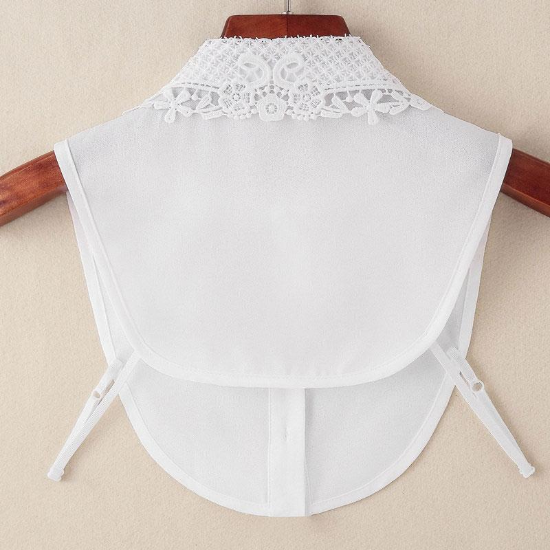 Spitze Falscher Kragen Mode Spitze Blume Elegant Büro Halbe Bluse Falscher Kragen Abnehmbares Chiffon Dickey Bekleidungszubehör