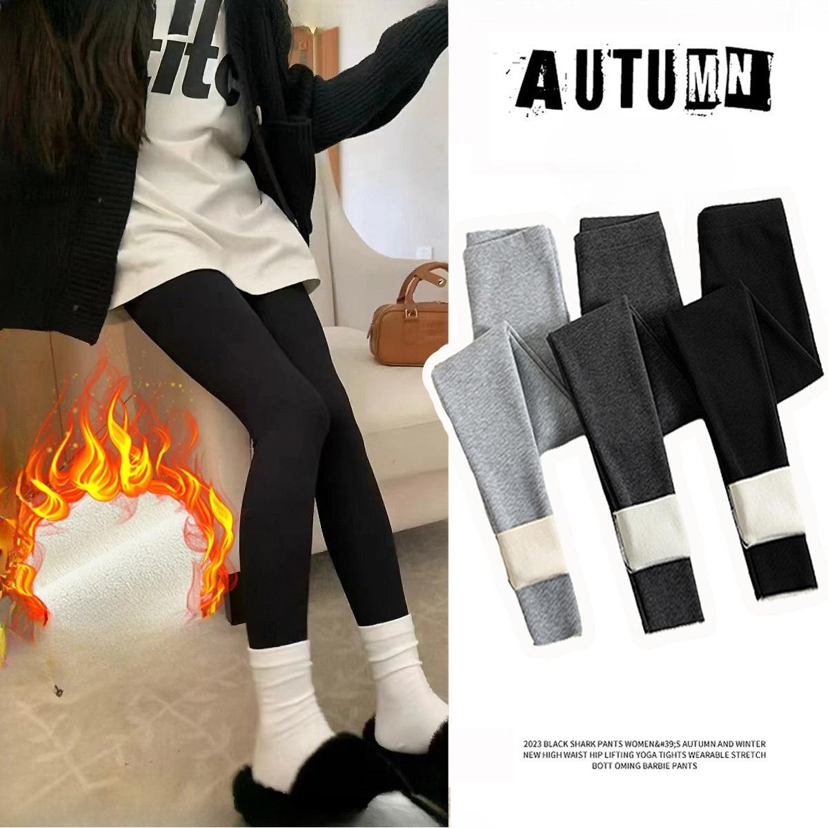 

Леггинсы в рубчик для улицы, зимние, школьная форма, внутренний слой, хлопковые брюки, теплые, на флисовой подкладке, толстое термобелье, женские, с высокой талией L