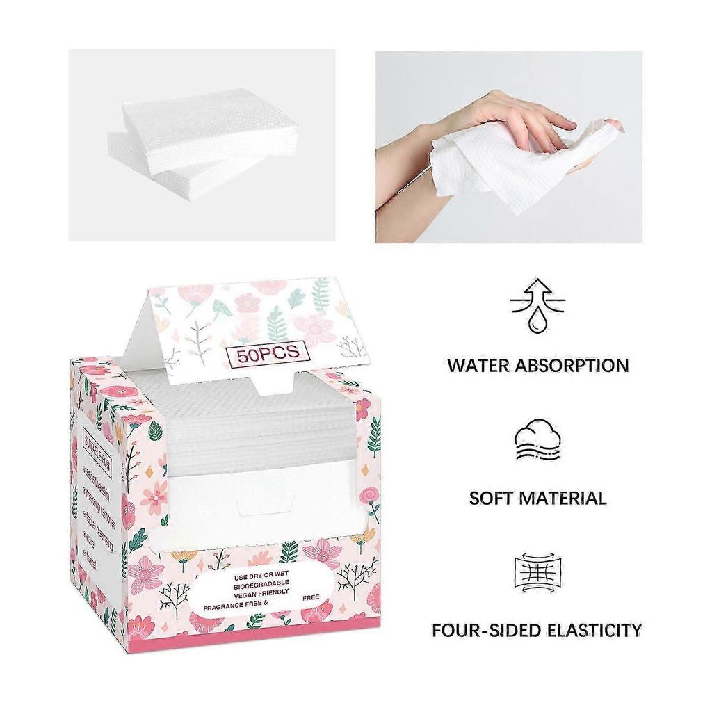 Boxed Disposable Facial Cleansers Cotton Soft Wipes Absorbent And Thickened Makeup Remover Wipes 50 Draws