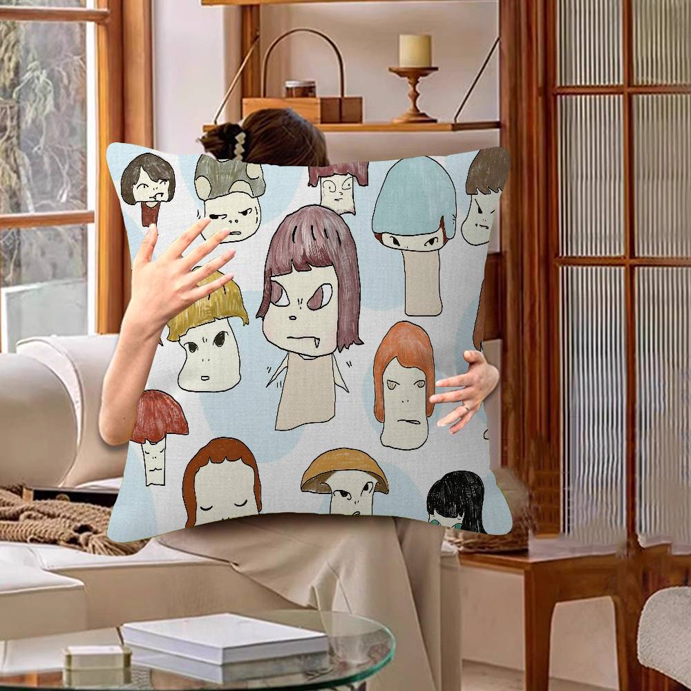 Yoshitomo Nara Dream Doll Vintage Pillow Cover For Bedroom Room And Living Room Sofa Decorative Cushion Cover