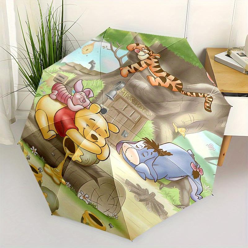 Disney Winnie the Pooh, Tigger Themed automatic opening and closing folding umbrella, portable - durable, 8-rib umbrella frame, very suitabl