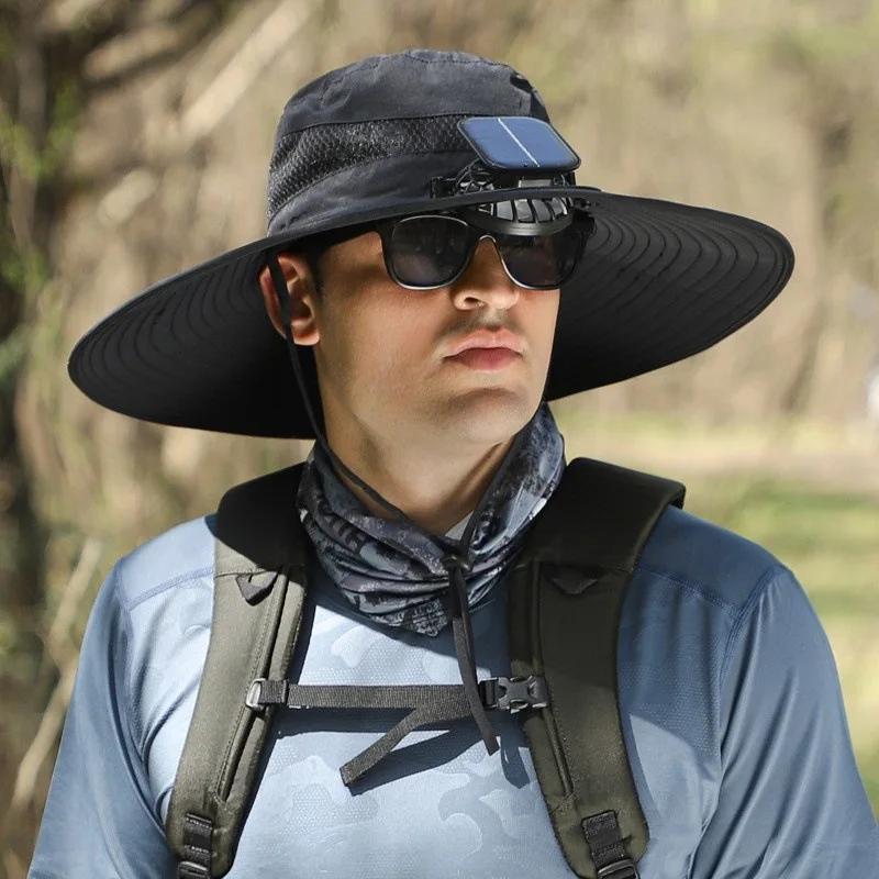 

Solar Fan Hat Wide Brim – USB Rechargeable Cooling Hat for Men & Women – Outdoor Sun Protection for Hiking, Beach, Travel