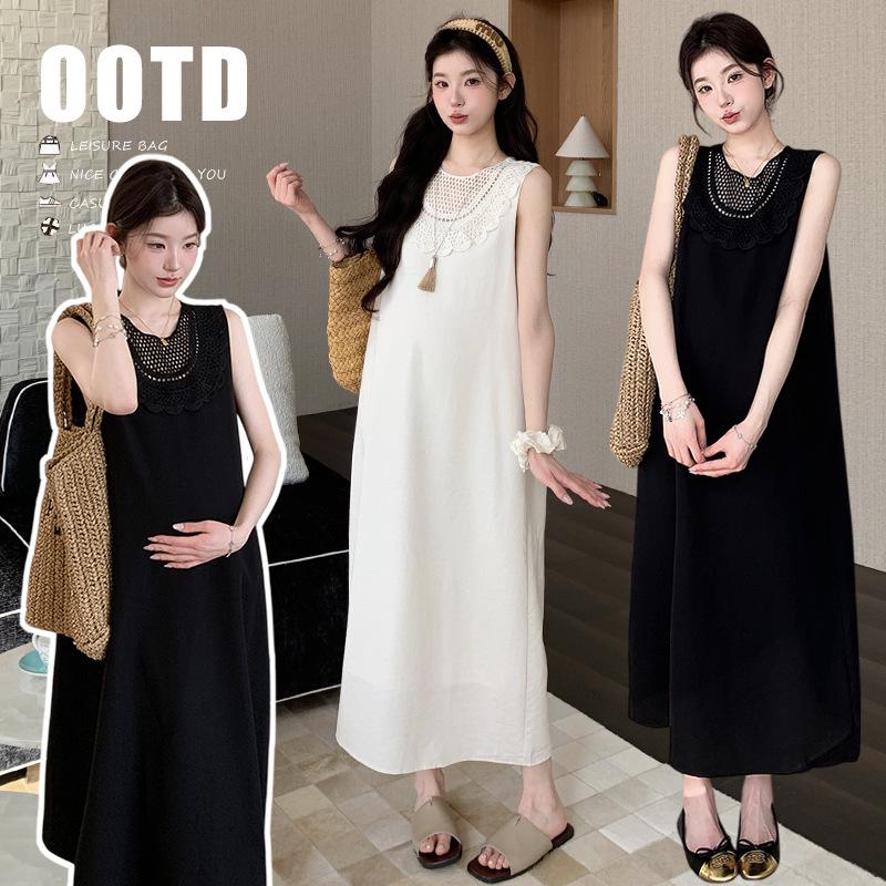 2026 Summer Maternity Sleeveless Slimming Dress for Pregnant Mothers