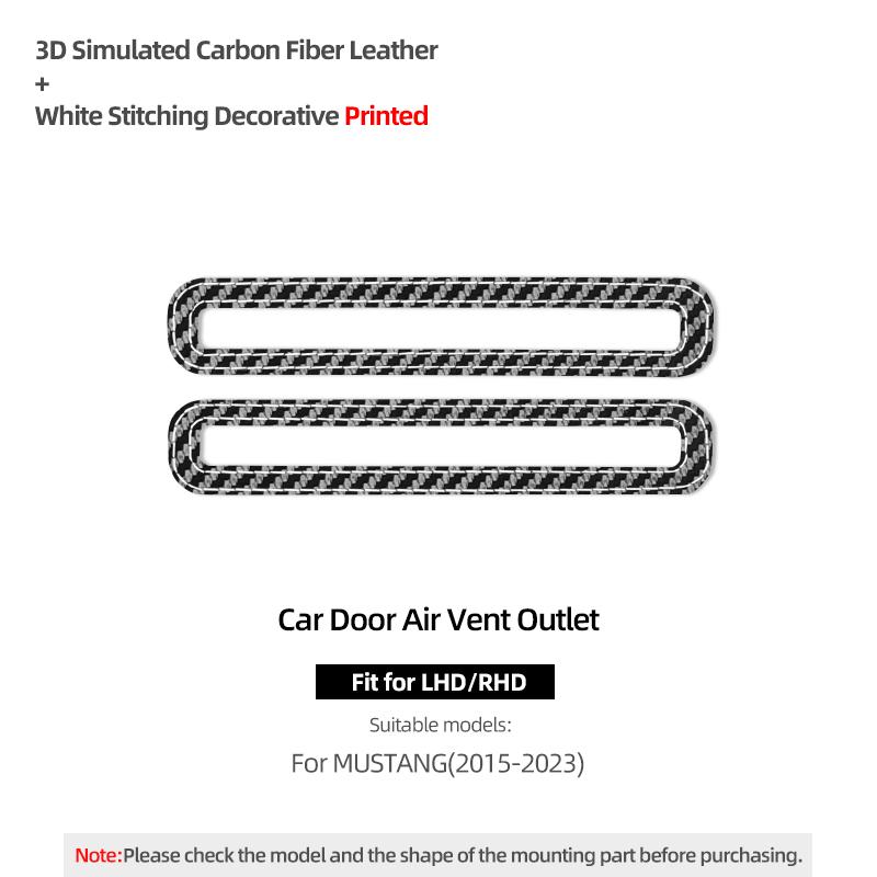

For Ford Mustang GT 2015-2026 Made of Alcantara Car Interior Door Air Vent Outlet Panel Trim Protect Sticker Tuning Accessories