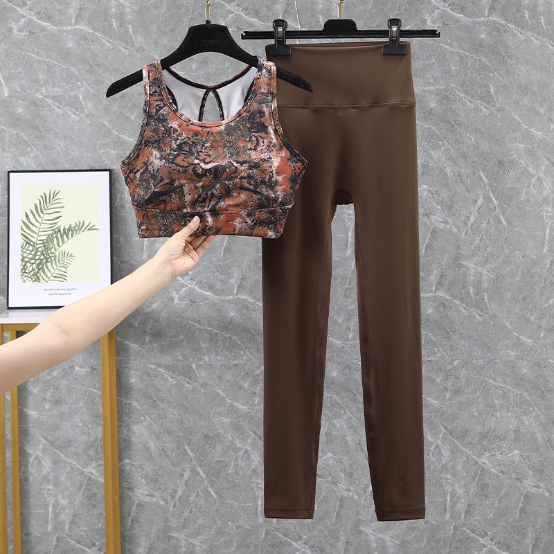 Damski strój do jogi i biegania z wysokim stanem, szybkoschnący - Podnoszący biodra, zestaw fitness na wiosnę/jesień