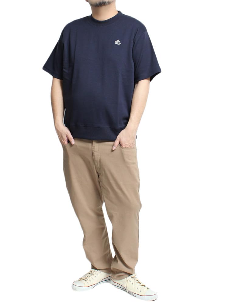 Logos Park Men's Short Sleeve Sweatshirt, Cardboard Material, Crew Neck, Size 4L, Navy (67)