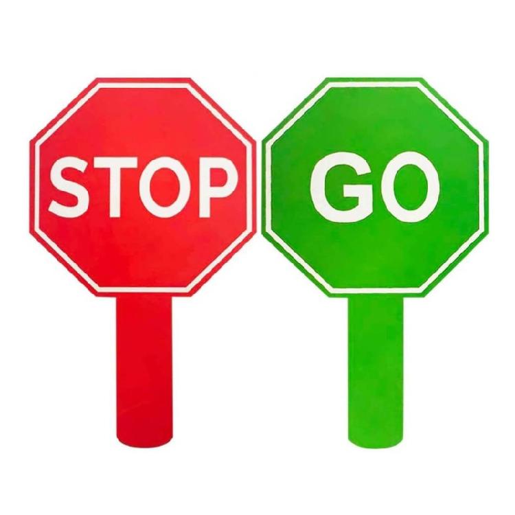 Omkeerbaar Stop en Ga Richtingbord Pak van 10 Handheld Oversteekplaats Bewaker Stopbord voor Bouw Verkeersveiligheid