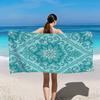 1pc, Teal Green Vintage Floral and Scrollwork Pattern Beach Towel, Soft and Skin-friendly, Lint-free, Easy To Wash, Long-lasting