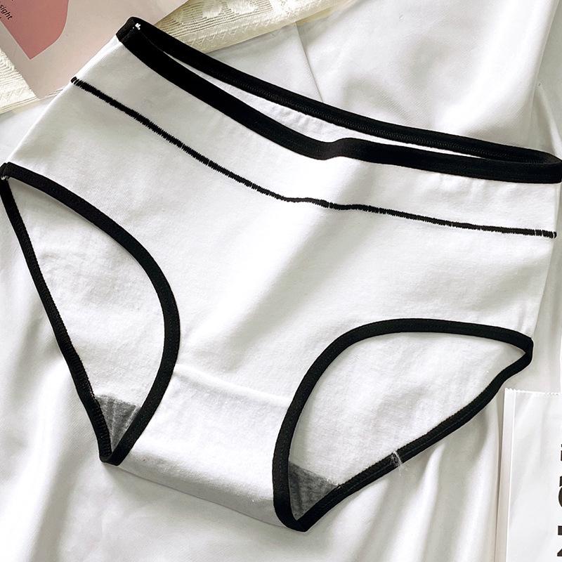 

New Style High Waist Seamless Cotton Briefs for Girls – Comfortable, Breathable, Simple Design for Students and Young Ladies M 75-100 lbs білий