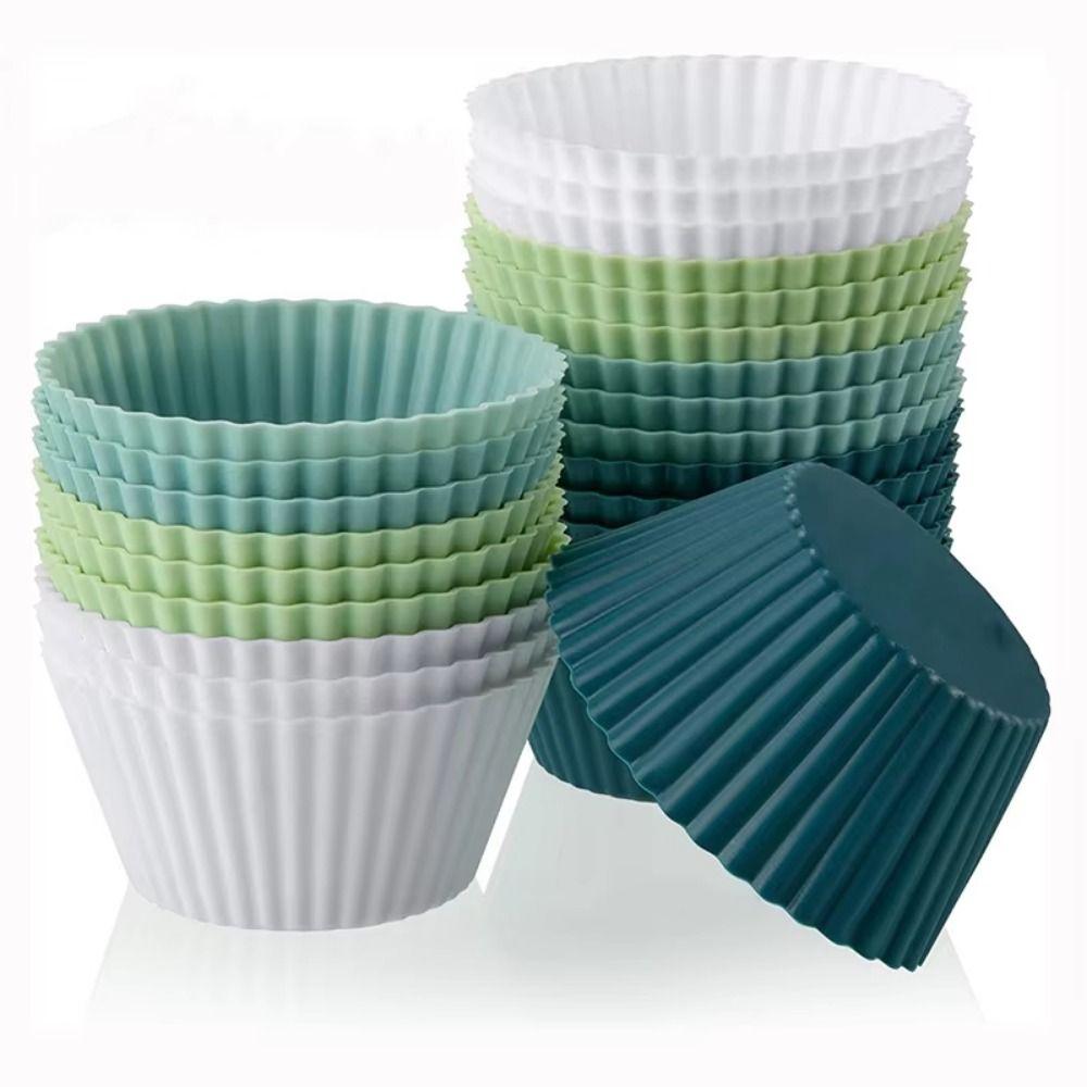 48Pcs Creative Silicone Cupcake Baking Cups DIY Food Baking Mold  Baking Tool
