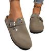 Faux Leather Cork Footbed Clogs for Women Memory Foam Arch Support Platform Slippers Women's Slip-ons Mules Potato Shoes Vegan Suede Clogs Sandals