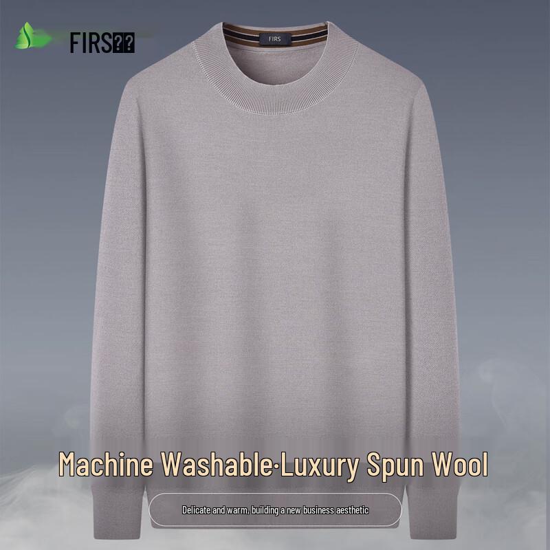 FIRS Men's Luxury Merino Wool Blend Crew Neck Sweater