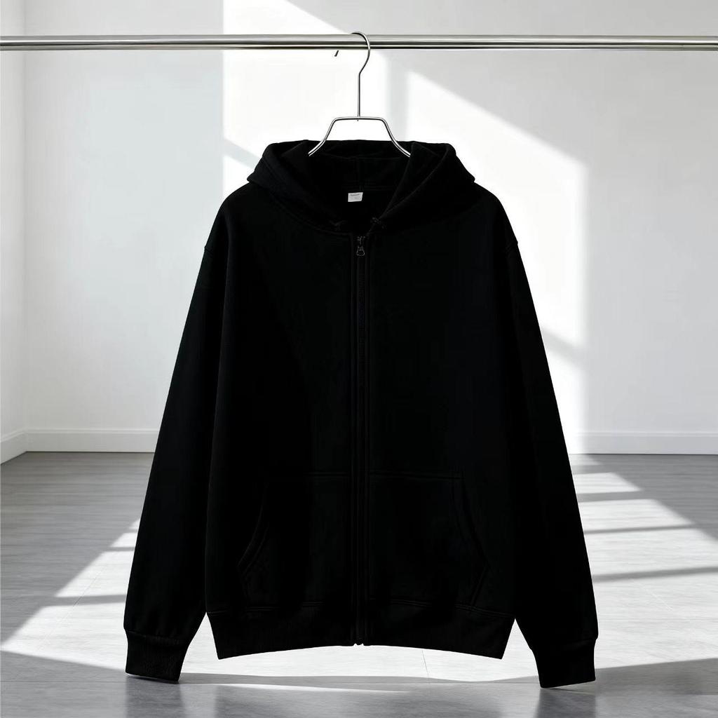 Unisex Cross-Season Hooded Fleece Jacket: Autumn-Winter Zip-Up Cardigan