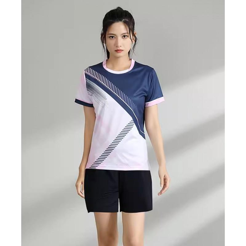 Men Women Badminton Shirts Short Sleeve Breathable Team Training Competition Tops