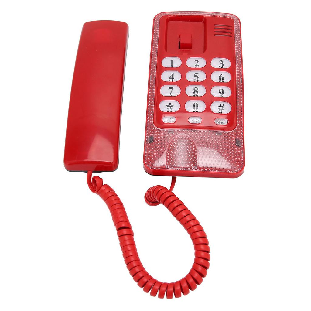 Wall Mounted Wired Telephone Rebroadcast Waterproof Dustproof Retro Wall Phone with Handset for Home Hotel Bank