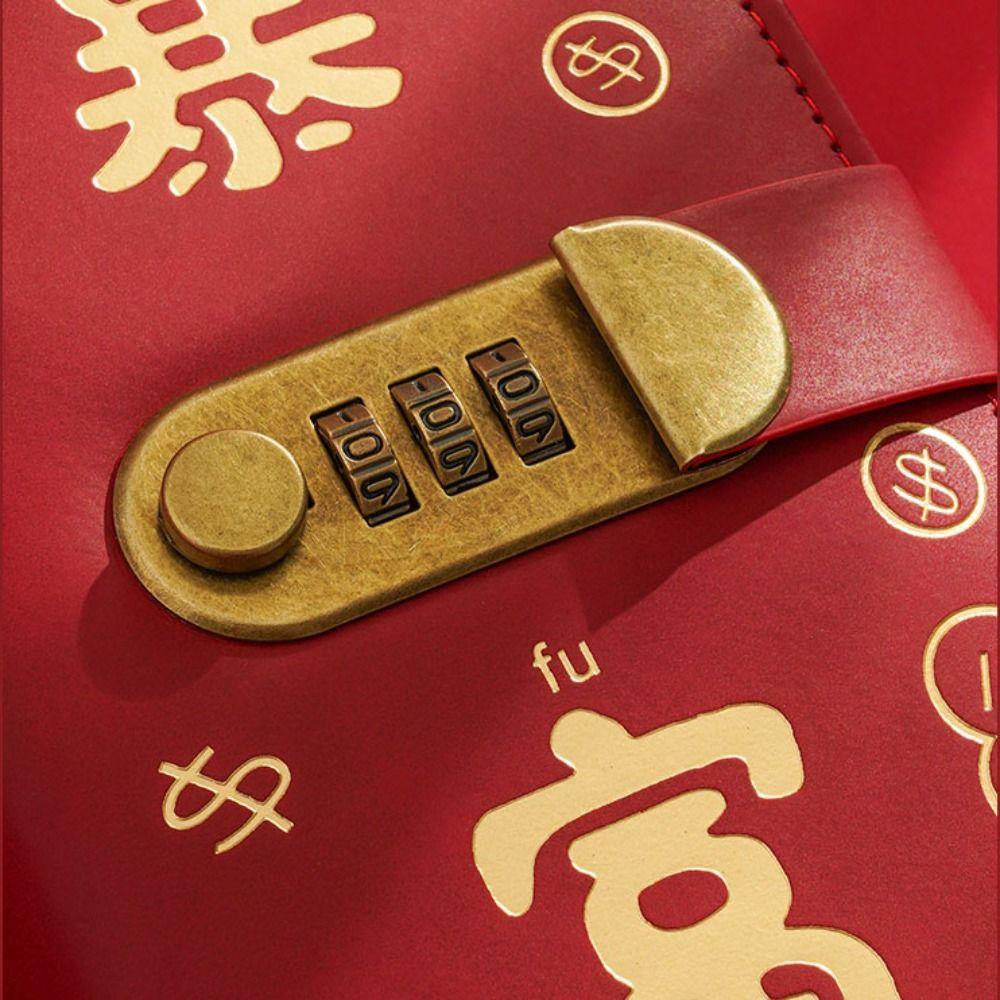 PU Leather Saving Money Binder Refillable Account Book  Office Stationery Supplies