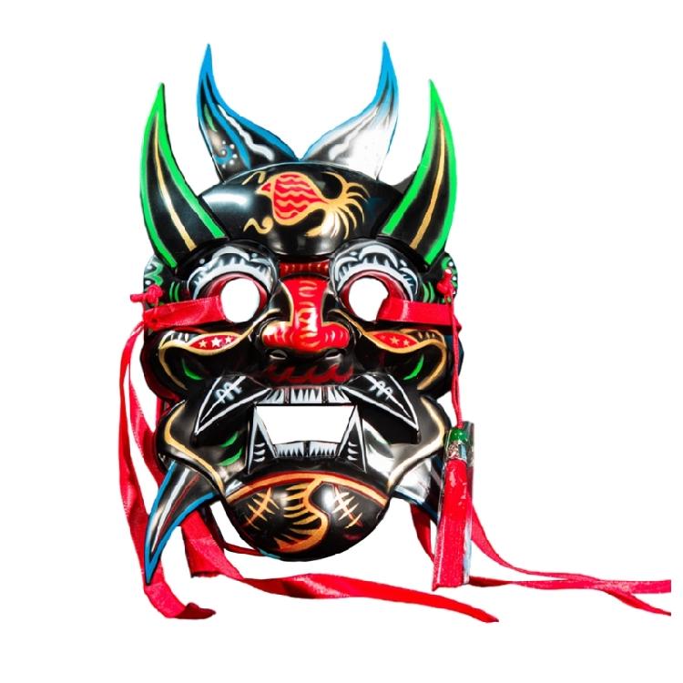 Hand Painted Nuo Operas Mask Masquerade Mask Party Mask Aesthetic Mask for Temple Halloween Christmas Cosplay Unisex