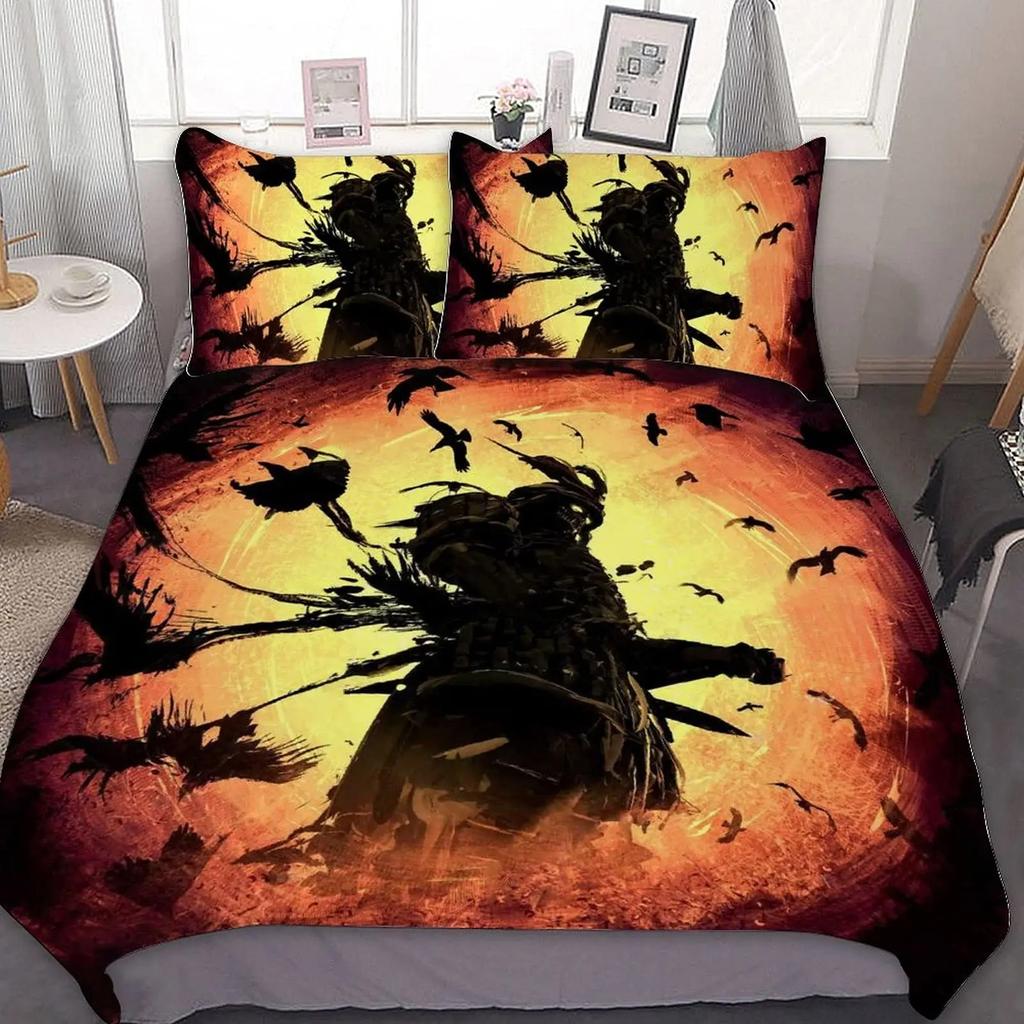 Tokyo Samurai Asian Japanese Bushido Culture Bedding Set Boys Girls Twin Queen Size Duvet Cover Pillowcase Bed Kids Adult