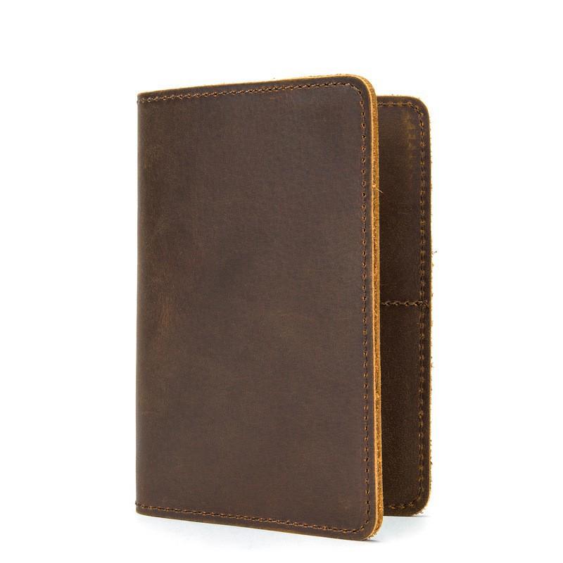 European American Crazy Horse Leather Men's Bag Real Pickup Multiple Card Slots Retro Top Layer Cowhide Wallet Passport