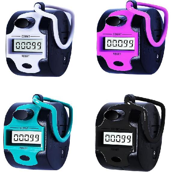 Handy Counter Click Manual Digital clicker Stitch Tally Counters Finger Mechanical Palm Handheld Pitch 5-Digit Electronic Display Click Counter