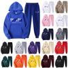 Women's Hooded Athletic Tracksuit Unisex Two-Piece Running Clothing Long Sleeve Pullover Hoodie Sweatshirt + Track Pants Set