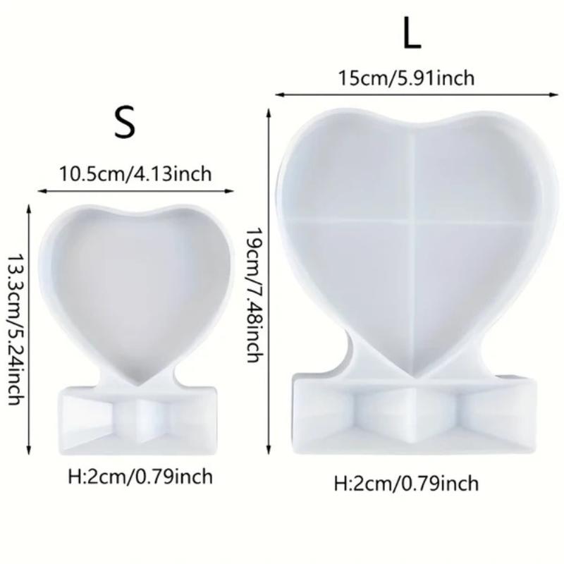 1/2PCS Creative Love Photo Frame Silicone Mold – Dual Sizes, Heart-Shaped Epoxy Resin Mold for DIY Picture Crafts