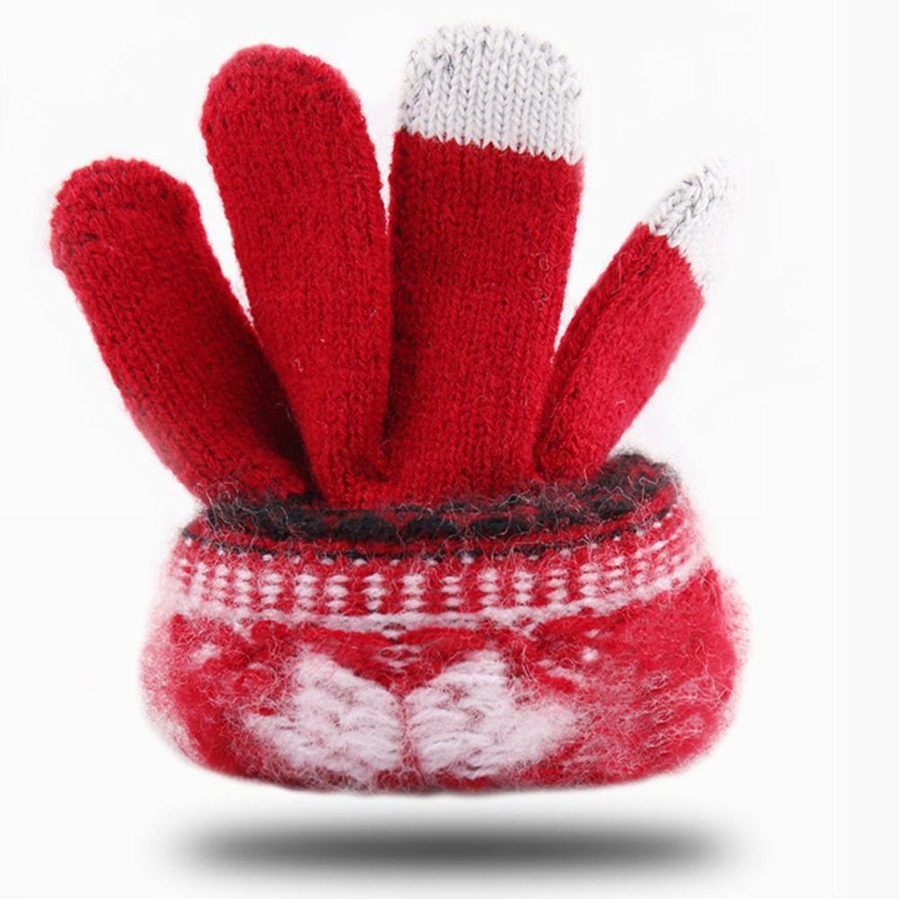 Student Unisex Gloves Christmas Snowflakes Gloves Full Fingers Gloves Korean Style Mittens
