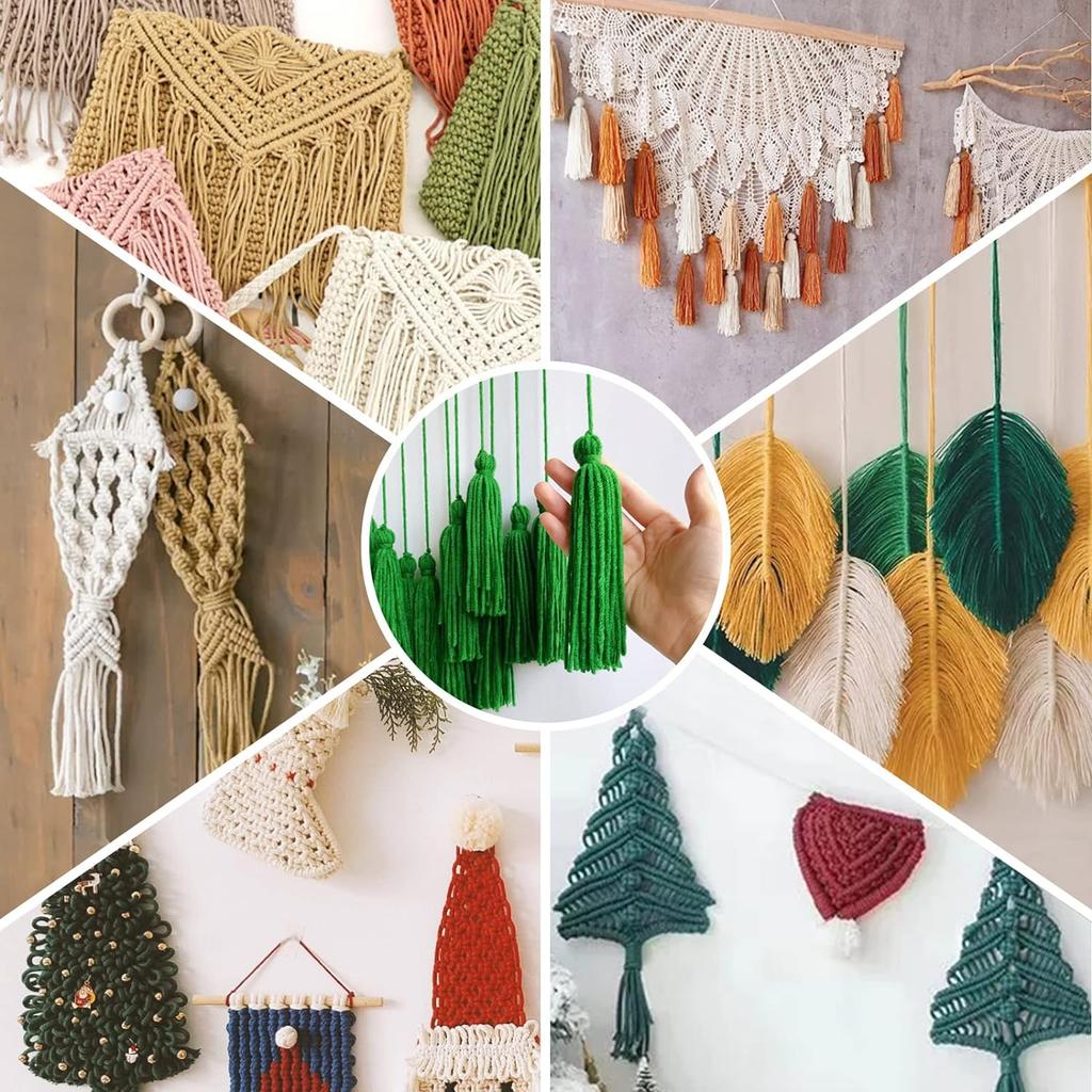 Corde 3mm 100m Corde en Coton Naturel Torsadée 4 Brins Corde en Coton pour Suspension Murale Artisanat Tricot Boho Décoration Maison Mariage