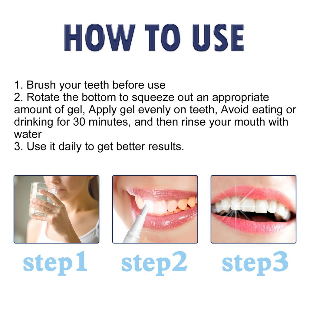 Teeth Whitening Pen Serum Oral Care Tooth Whitener Painless Gum Therapy No Sensitivity Instant Stain Remover Teeth Bleaching Gel