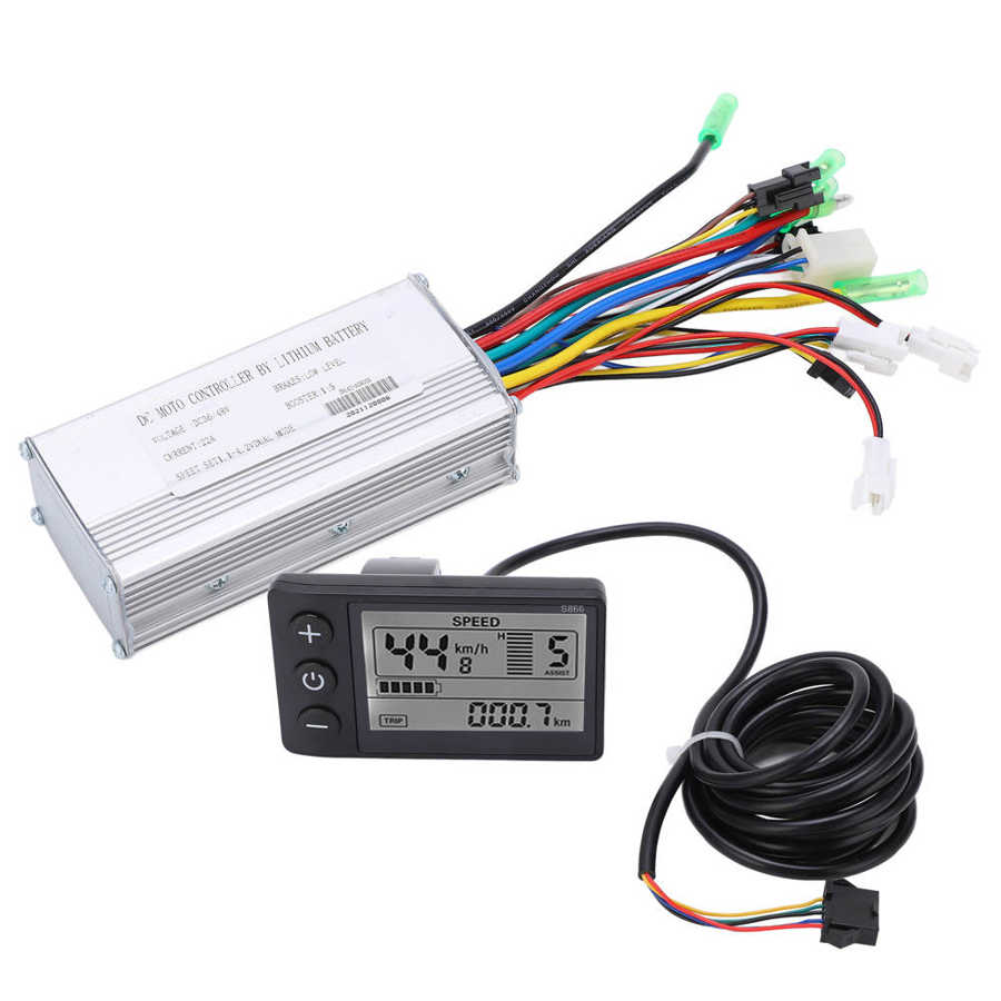 36/48V 500/750W 22A 9 Tube Electric Bike Brushless Controller Kit with LCD 866 Display Meter Electric Conversion Kit