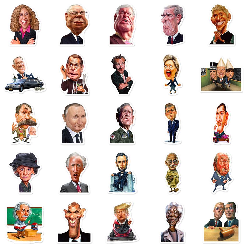 Spoof Celebrity Suitcase Computer Skateboard Decoration Children's Stickers Paper
