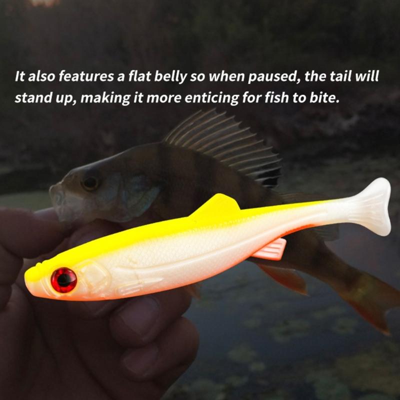 190mm 63g Soft Fishing Lures with T Shape Tail, Simulation Fishing Swimbaits Artificial Baits Slow Sinking Fish Lures