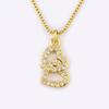 Nidin Light Luxury Trendy Heart Shape Hollow Design Charm Pendant Necklace For Women Men Sparkling Zircon Chain Jewelry Gifts