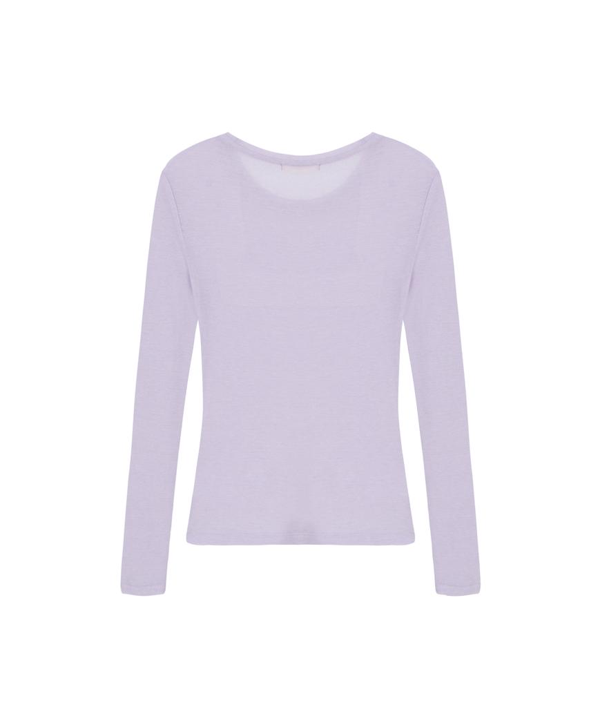 LEI AVERY Wool Tencel T-Shirt (Purple)